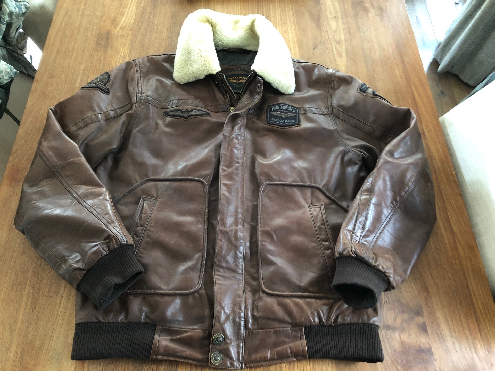 zak Monarchie daar ben ik het mee eens leather PME Legend flight jacket size XXL - the Aviation Store.net