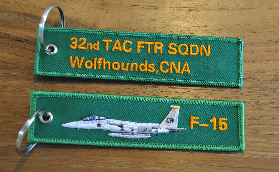 F-15 Eagle 32nd TFS Wolfhounds keyring keychain