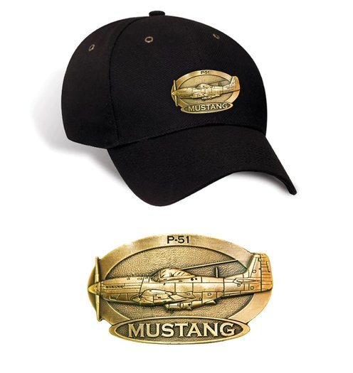 P-51 Mustang Luxury baseball cap emblem Aviation the Mustang P-51 cap - with brass metal