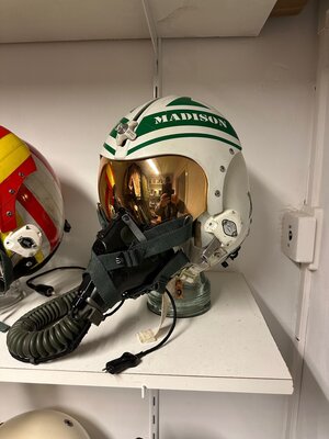 HGU-2/A flight helmet 310th TFTS markings, gold visor  + MBU-5 oxygen mask