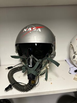 HGU-26/P flight helmet + MBU-5/P oxygen mask NASA markings