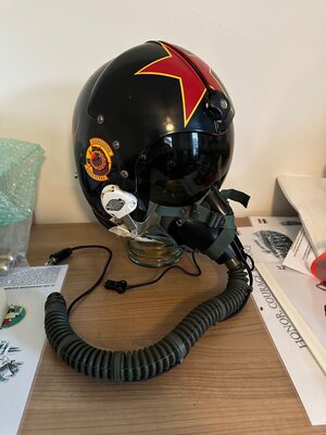 HGU-26/P flight helmet 527th TFTAS Aggressors covers + MBU-5 oxygen mask